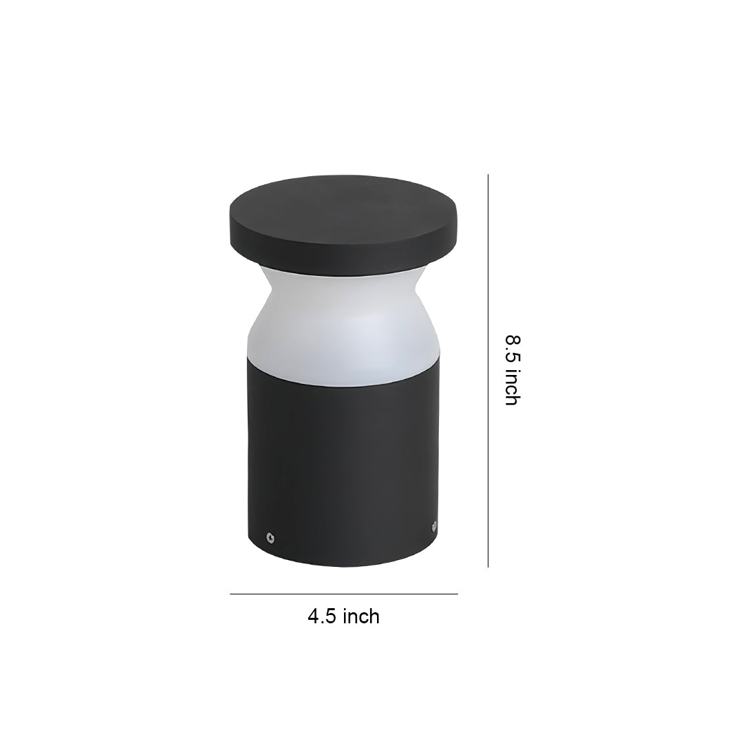 Dimensions diagram for the low-profile modern path lights, showing a 8.5 inch height, 4.5 inch width.