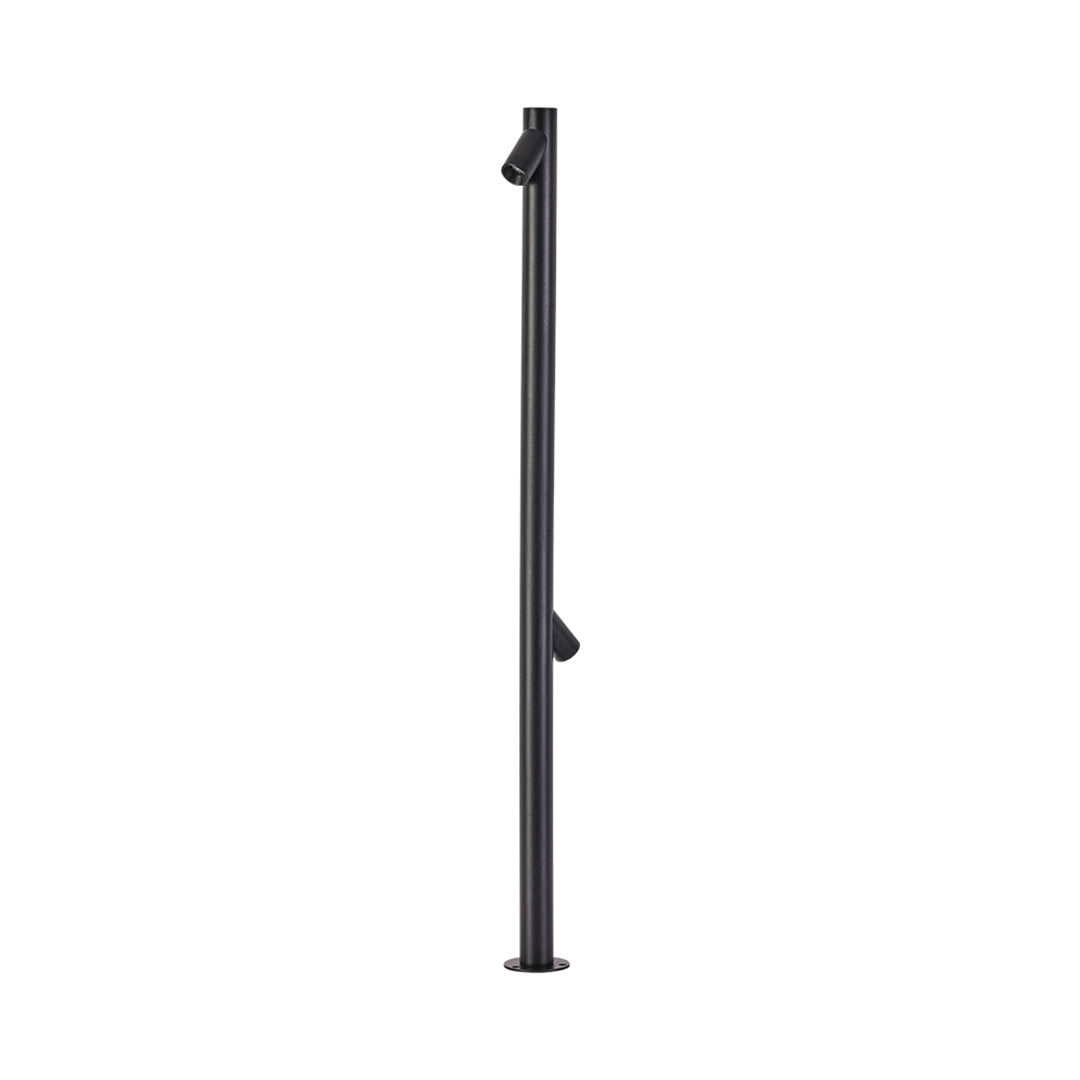 Professional black LED path light bollard with directional head for accent and pathway illumination