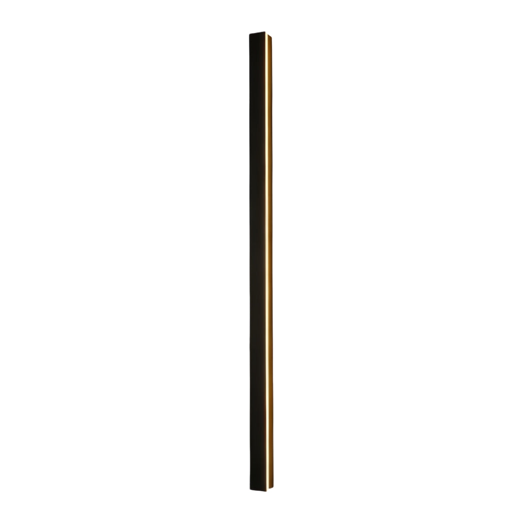 Double long outdoor wall lights with warm LED illumination, mounted on white background for modern decor.