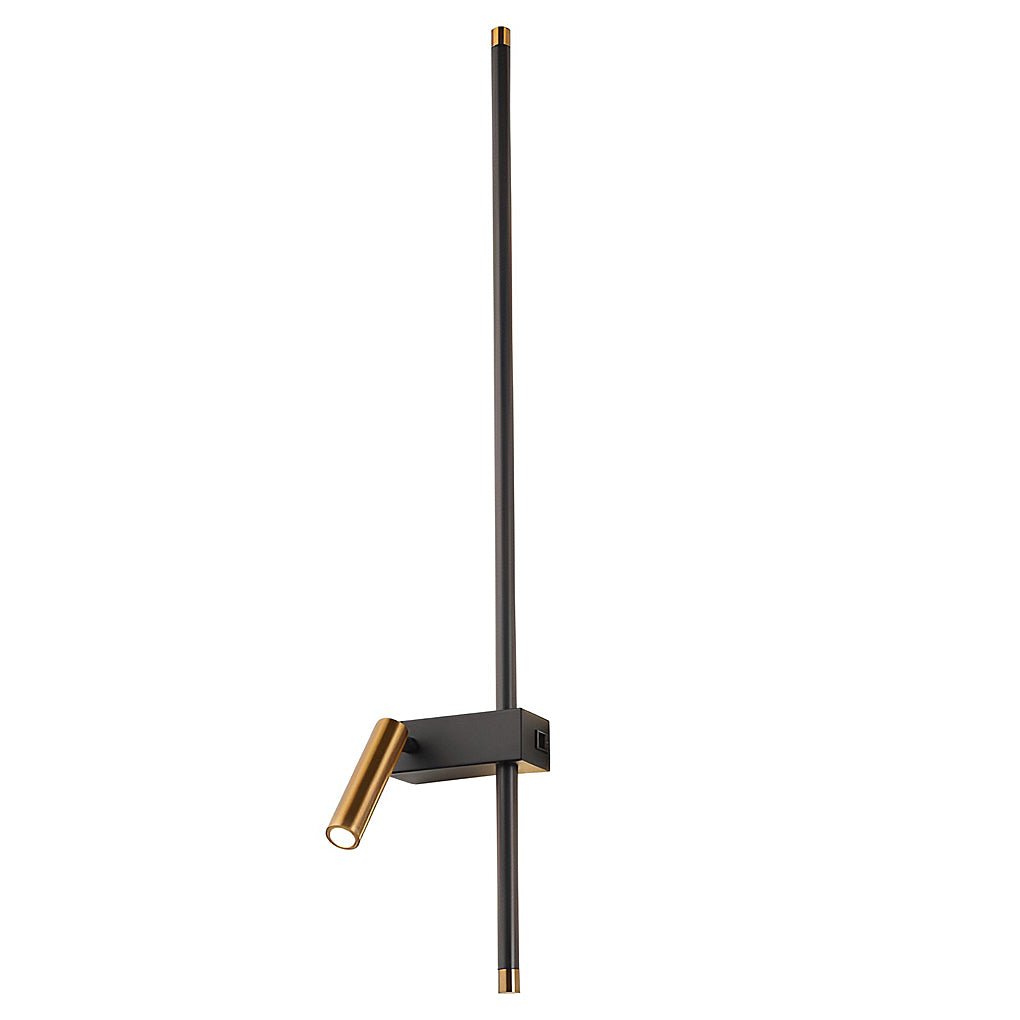 Full-length view of a vertical dual light wall sconce showcasing slim modern proportions.