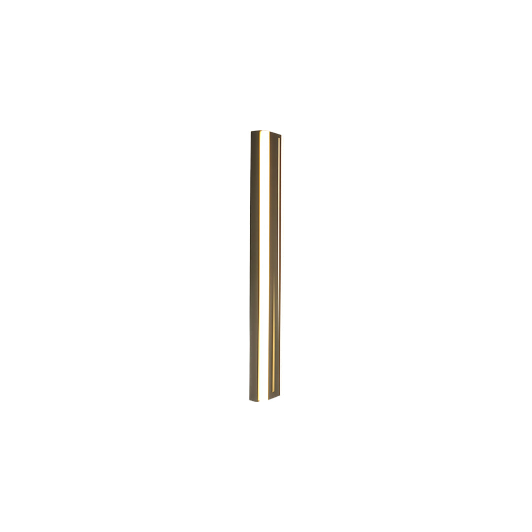 Slender vertical outdoor wall mount lighting fixture with dual-tone metallic frame in contemporary style