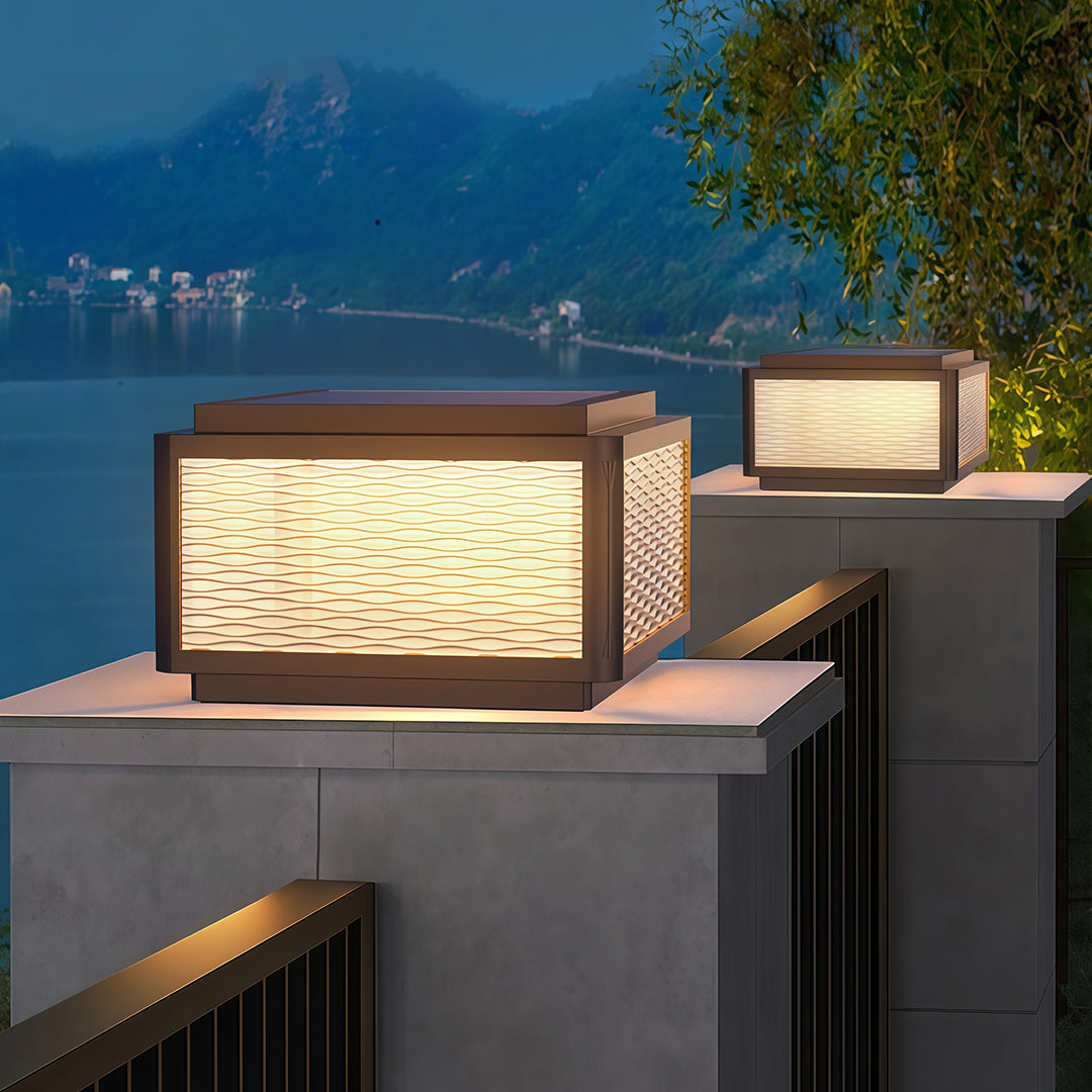Upgrade your outdoor decor with waterproof outdoor pillar top lights, featuring a minimalist post light for energy-efficient, elegant lighting.