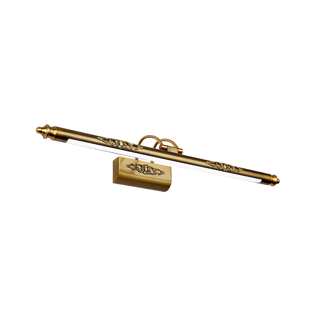 Elegant brass bathroom vanity light fixtures with ornate crystal detailing and warm finish