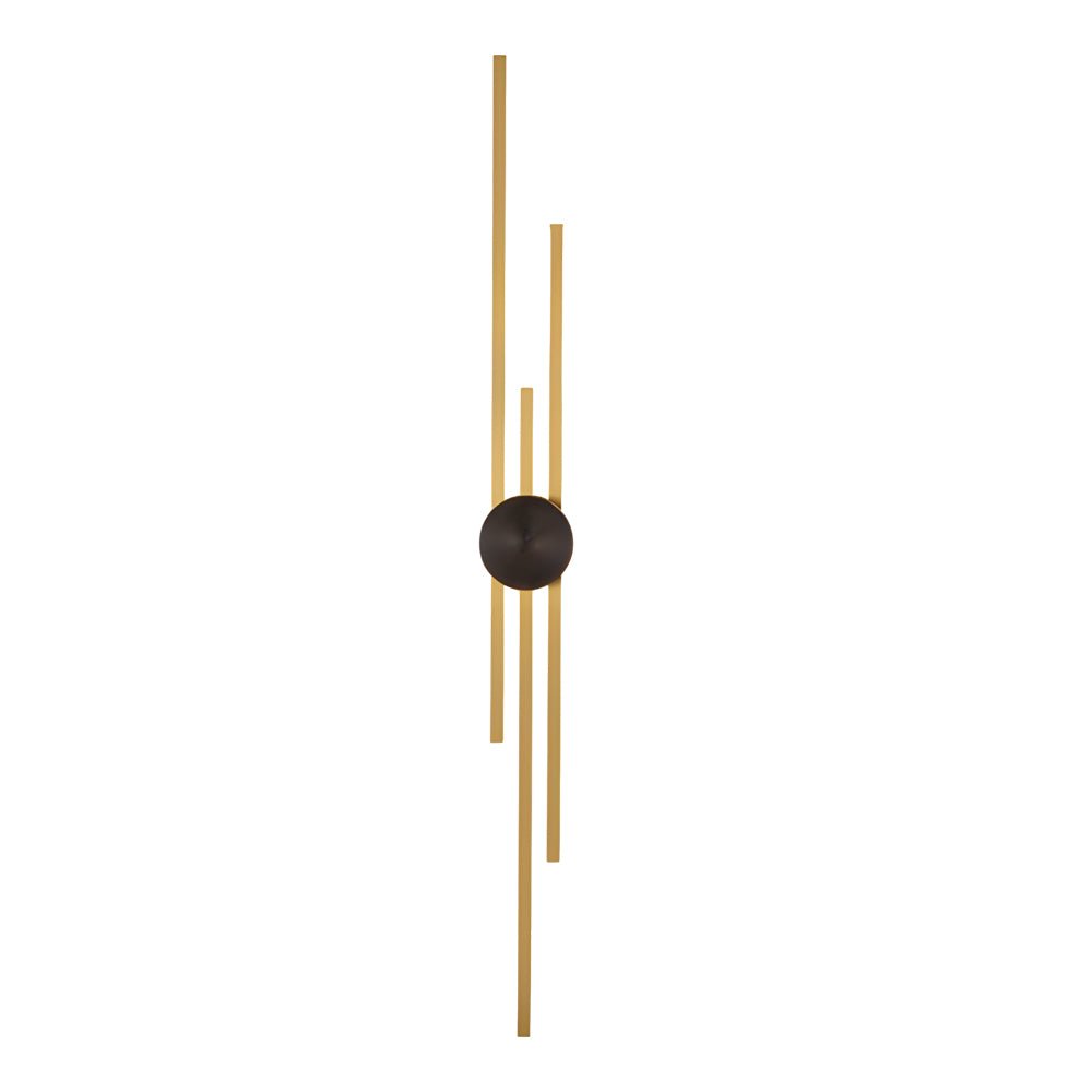 Elegant modern linear wall sconce with clean lines and black/gold color scheme, providing a contemporary touch to your home decor.