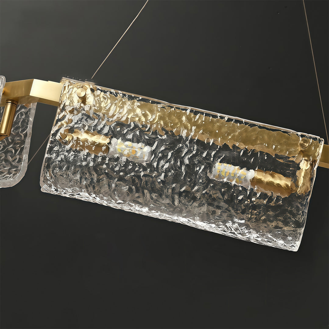 Add sophistication to your space with rectangular glass chandelier italian luxury full brass ceiling light, blending premium materials and style.