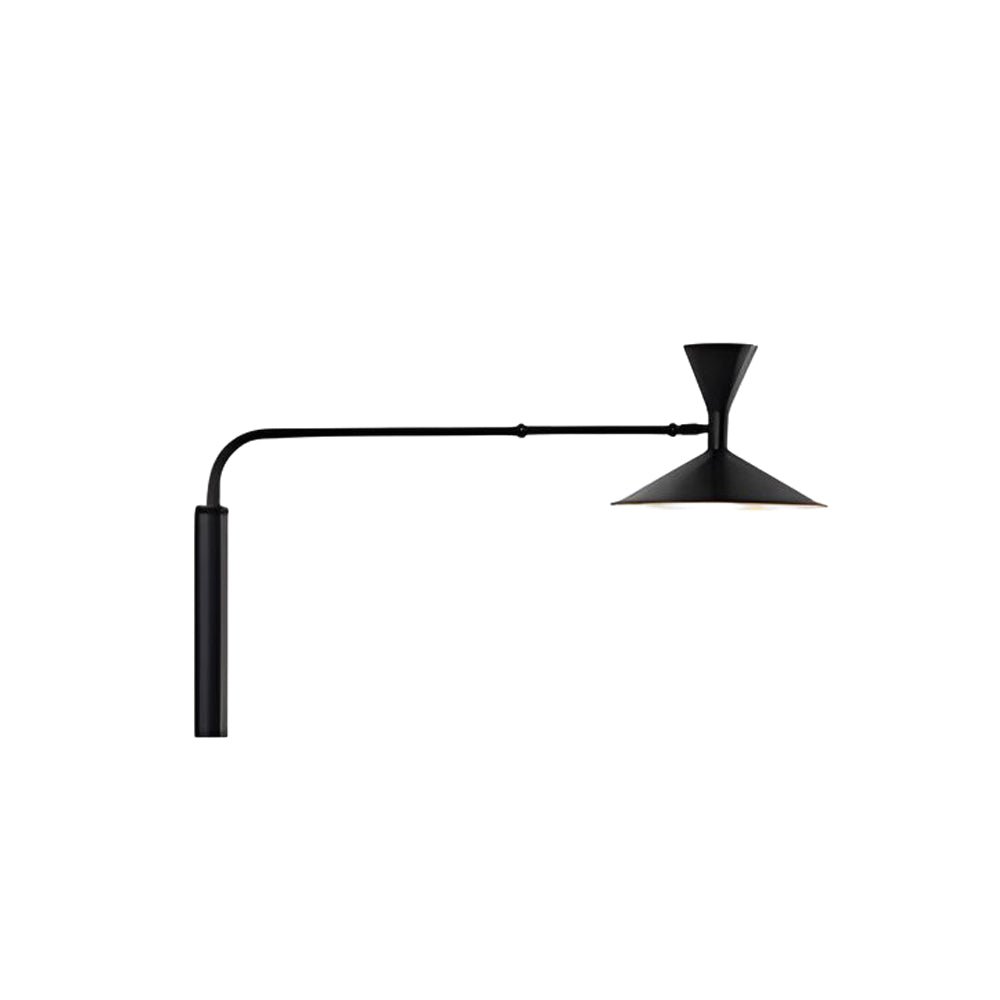 Elegant swing arm wall sconce with an adjustable arm, offering versatile lighting for bedroom or living room settings.