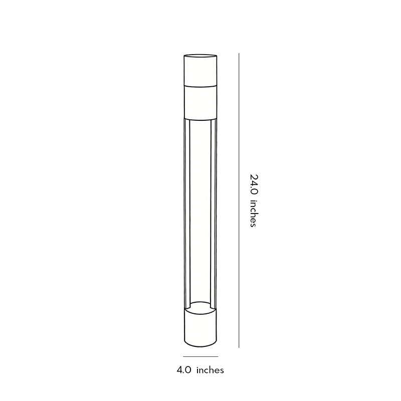 Technical diagram showing dimensions and structure of exterior bollard light fixtures models.