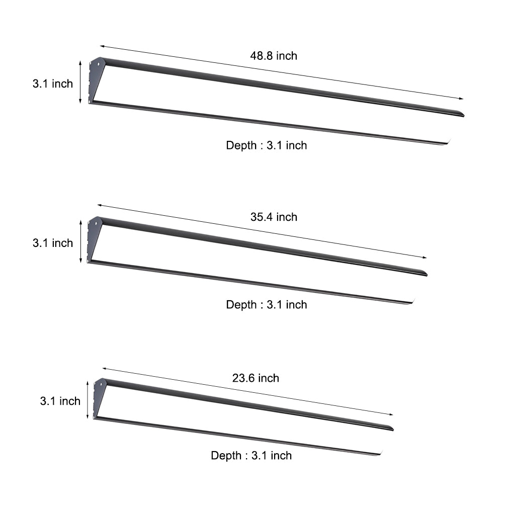 Technical dimension diagram showing multiple size options for exterior wall sconce lights.