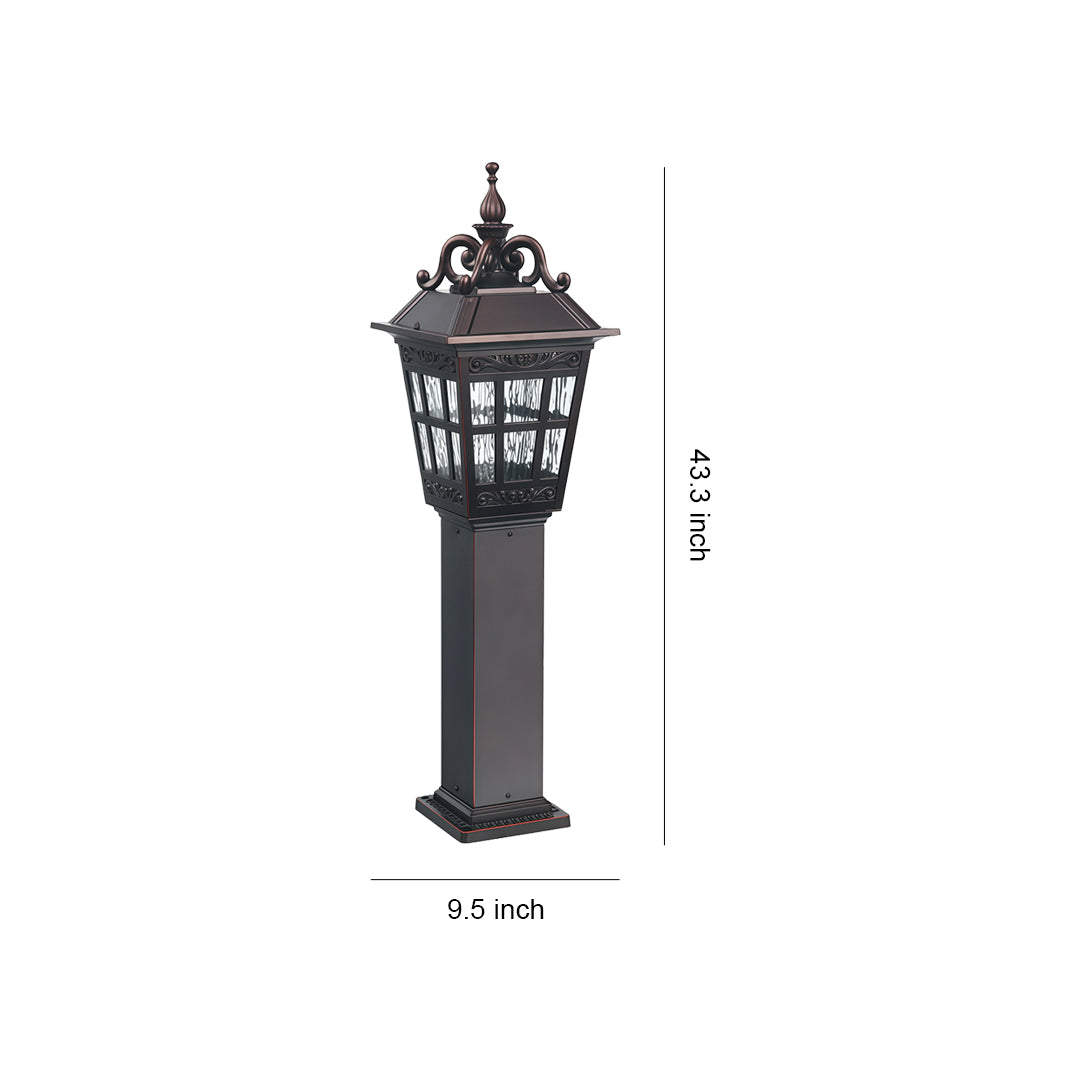 Line drawing of external post lights dimensions, providing installation specifications.
