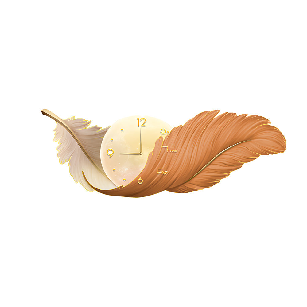 Close-up of feather wall lamp LED strip, showing smooth curves and warm light diffusion detail.