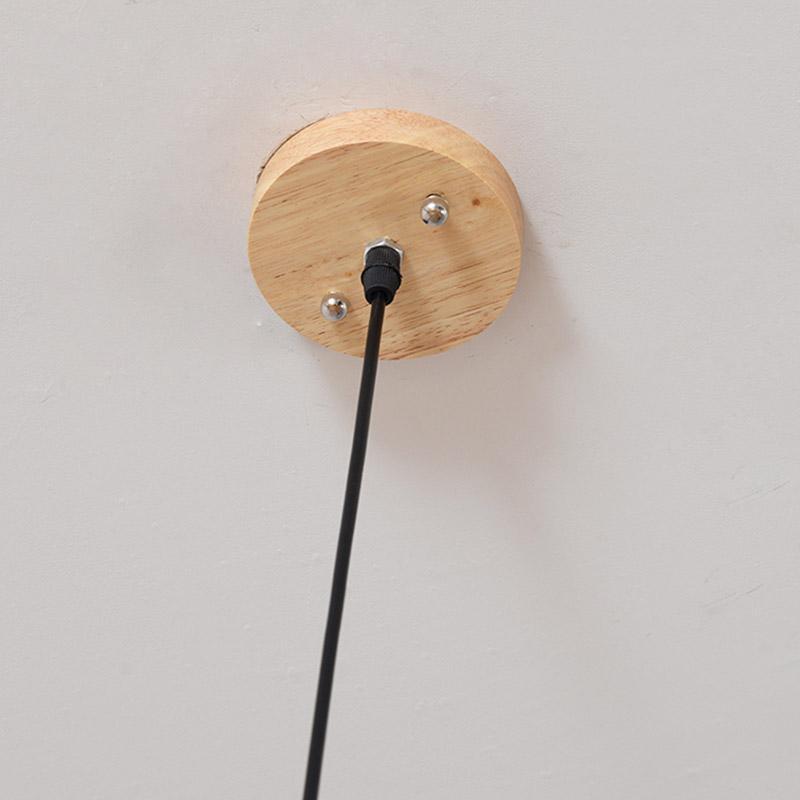 Fish pendant light with a woven design, mounted on a white ceiling.