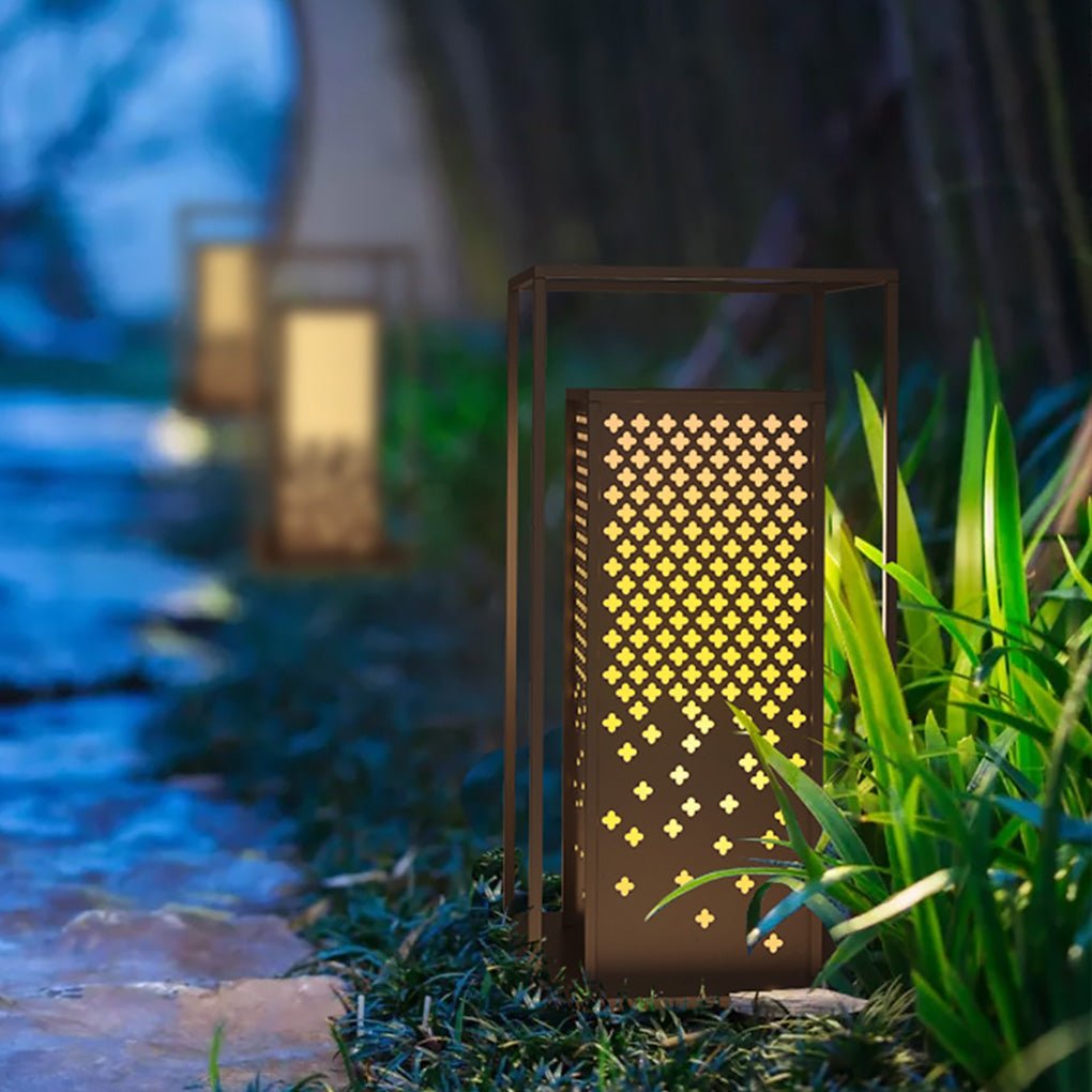 Floral Brown Stainless Steel Garden Light Waterproof Outdoor Lighting