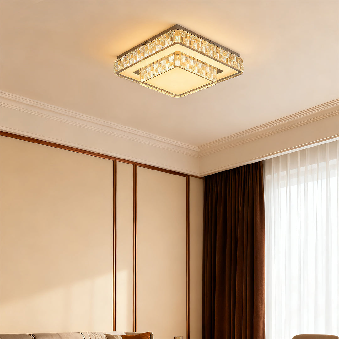 Add refined elegance with a flush mount ceiling led light, featuring a minimalist design and luxury crystal details for soft, modern illumination.