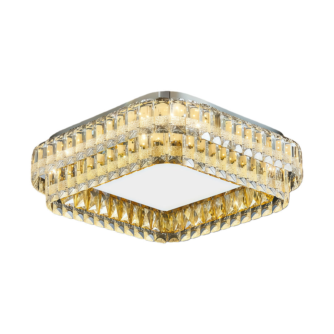 Enhance your decor with flush mount modern light, designed with atmospheric luxury crystals to create a radiant and elegant atmosphere.