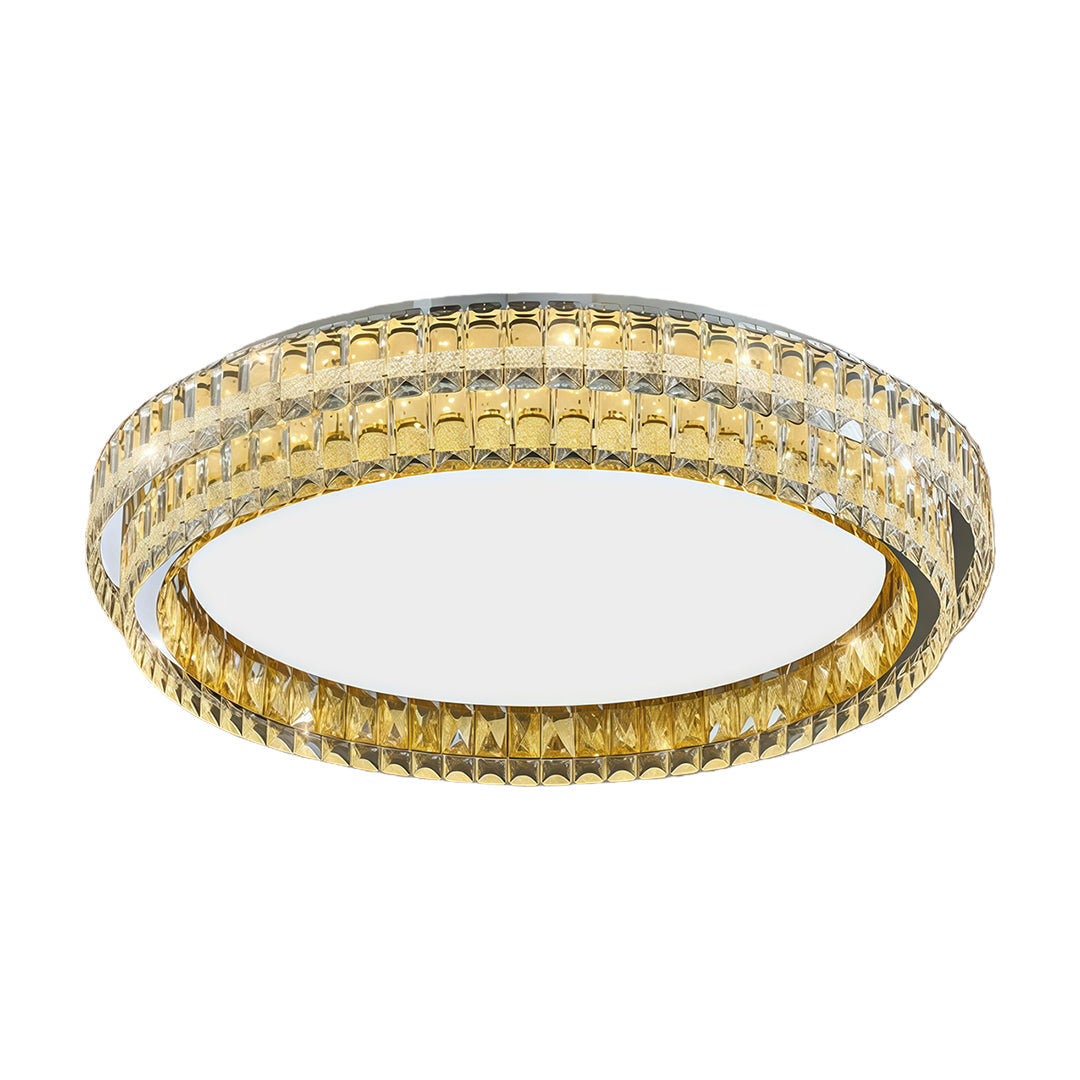 Add luxury to your home with flush mount modern light, featuring atmospheric crystal elements for sophisticated and ambient illumination.