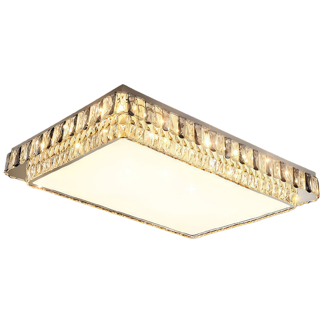 Flush mounting LED lights illuminating a cozy living room with warm ambient lighting.