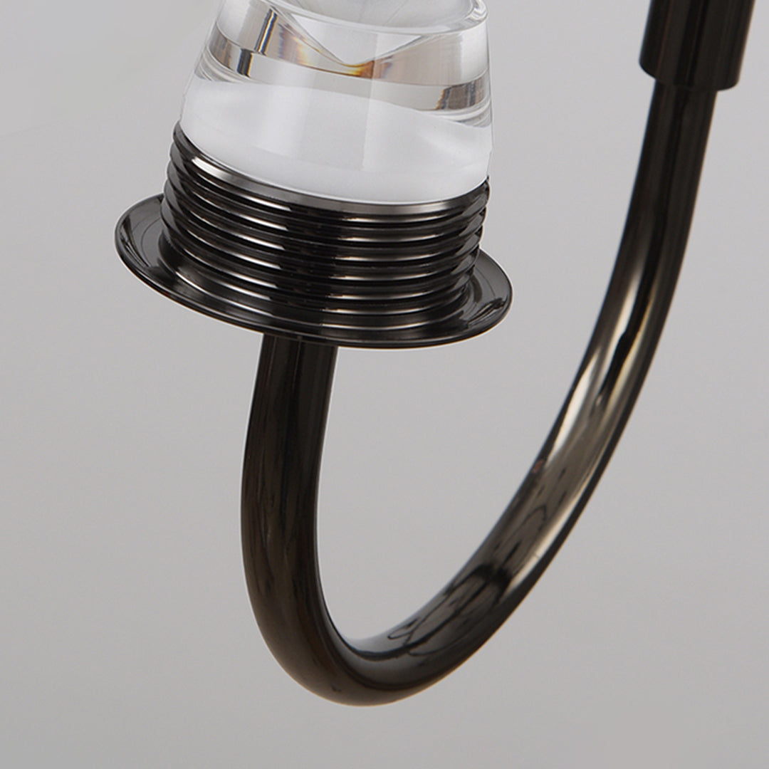 Detailed view of fluted glass lampshade showing vertical ridges and light transmission qualities