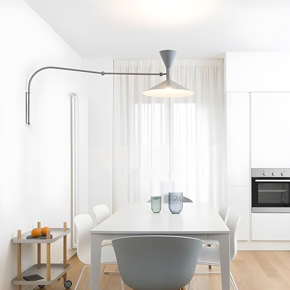 Elegant and functional swing arm wall sconce, designed with a modern touch for various home decors.