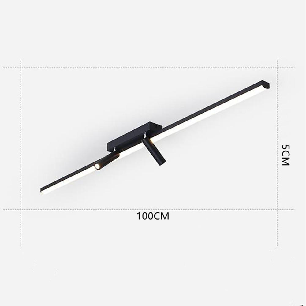 Unique 2 - Spotlights Black Linear Semi - Flush Mount Ceiling LED Light
