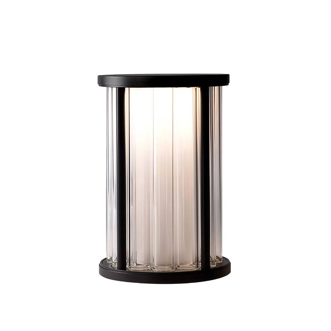 Garden bollard lighting with a sleek design, enhancing a modern exterior.
