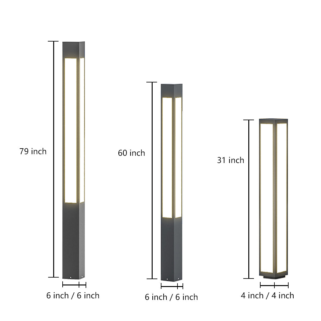 Collection of garden bollard lights in various heights and designs, perfect for customizable outdoor garden lighting solutions.