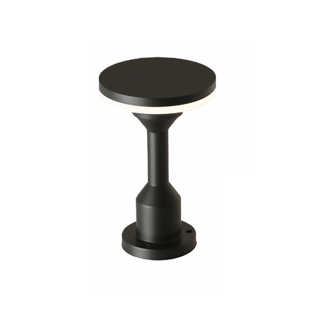 compact modern garden path lighting with sleek round design and warm glow