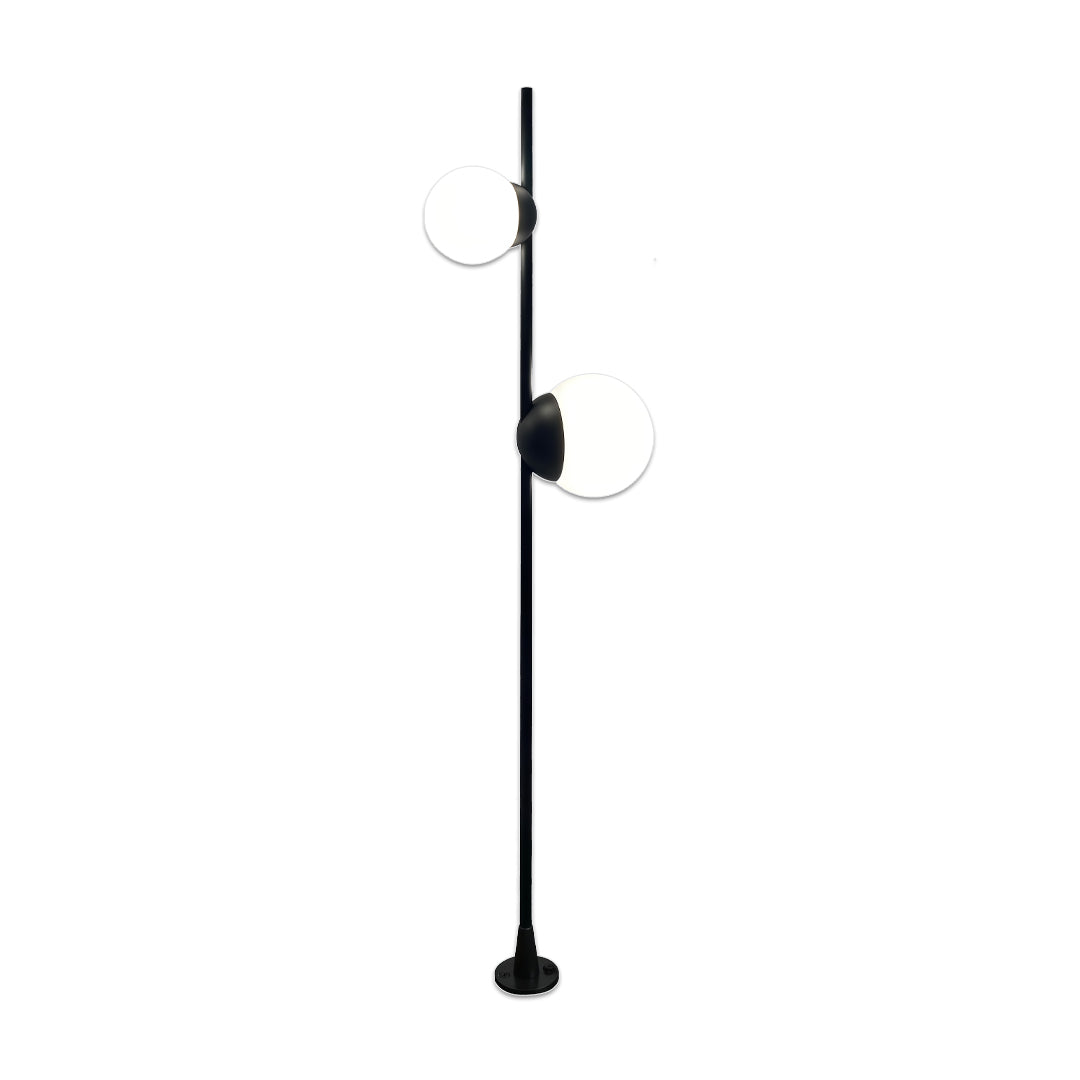 A contemporary slim outdoor post light with a compact top, designed to illuminate walkways with gentle garden pathway lighting.