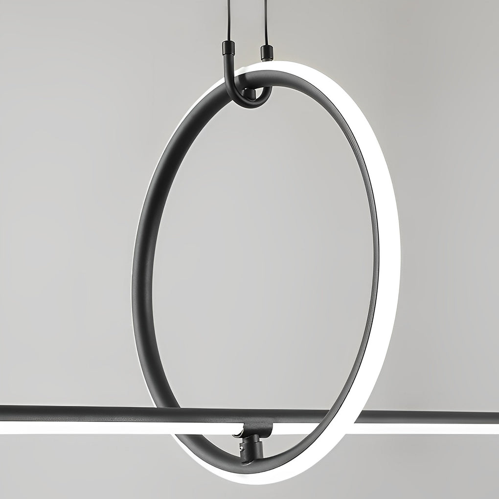 Geometric pendant light fixture with a clean, linear structure, displayed against a white background.