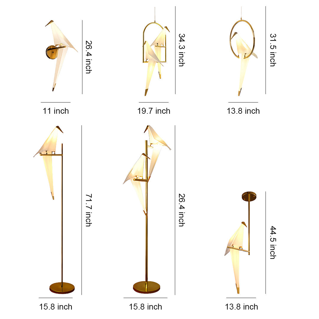Line drawing of bird wall light dimensions, providing installation specifications.bird-wall-light-line-drawing-dimensions-installation-specifications