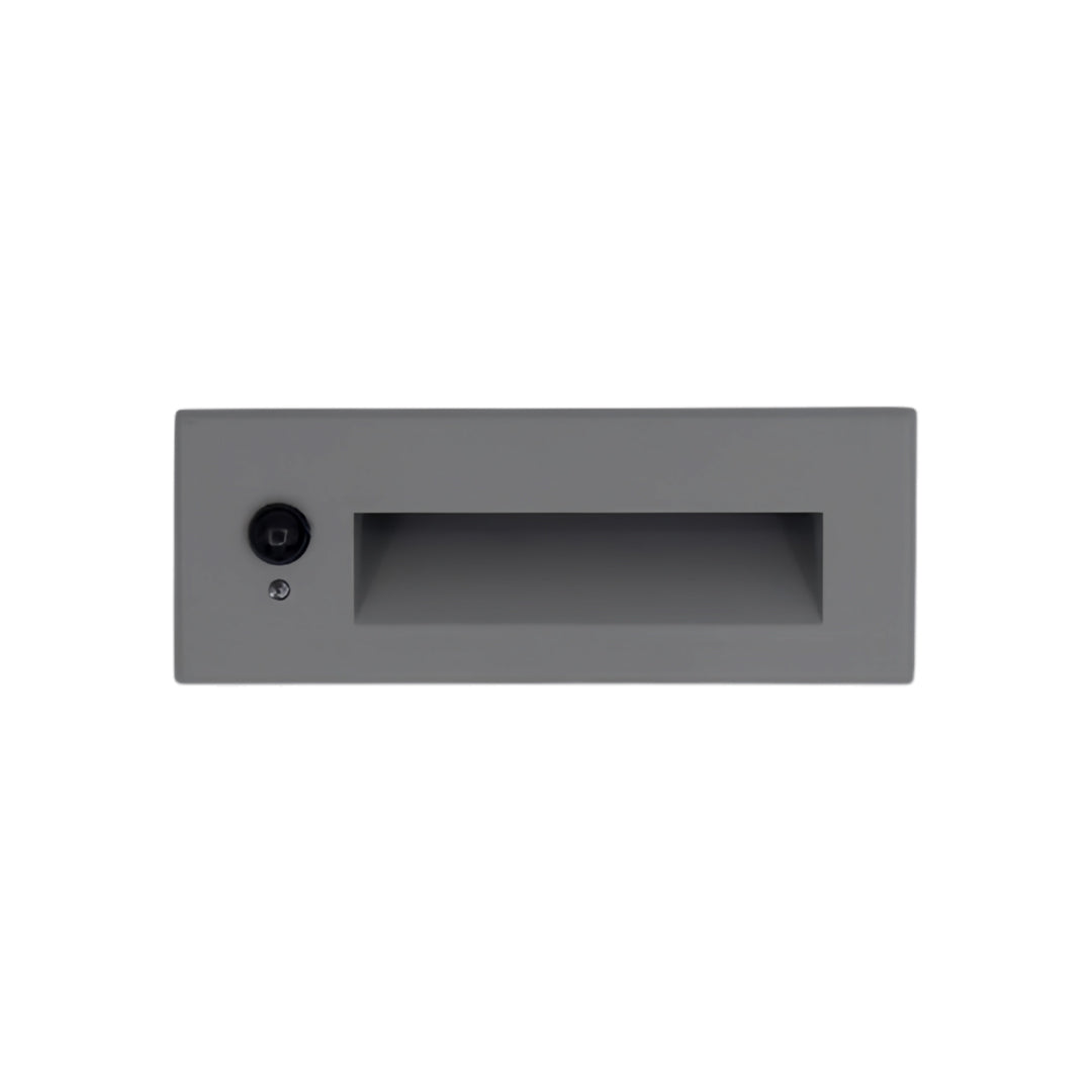 Gray deck lights for steps with contemporary finish and uniform light distribution