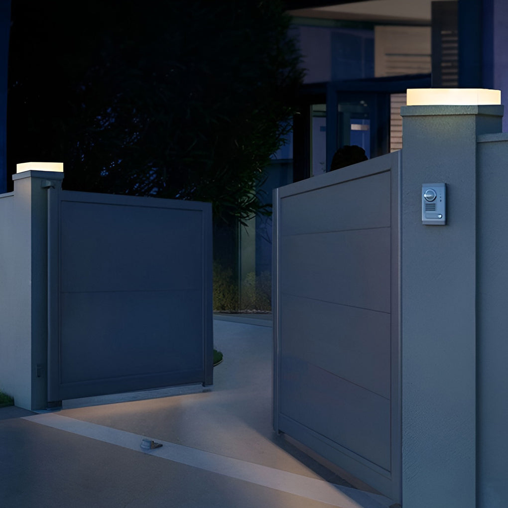 Ground solar lights with detailed view of its solar panel and structure.
