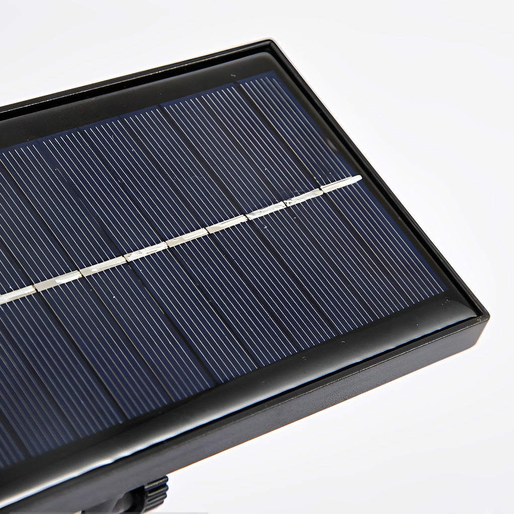Close-up of a solar panel on ground spike solar lights, highlighting energy-efficient outdoor charging design.