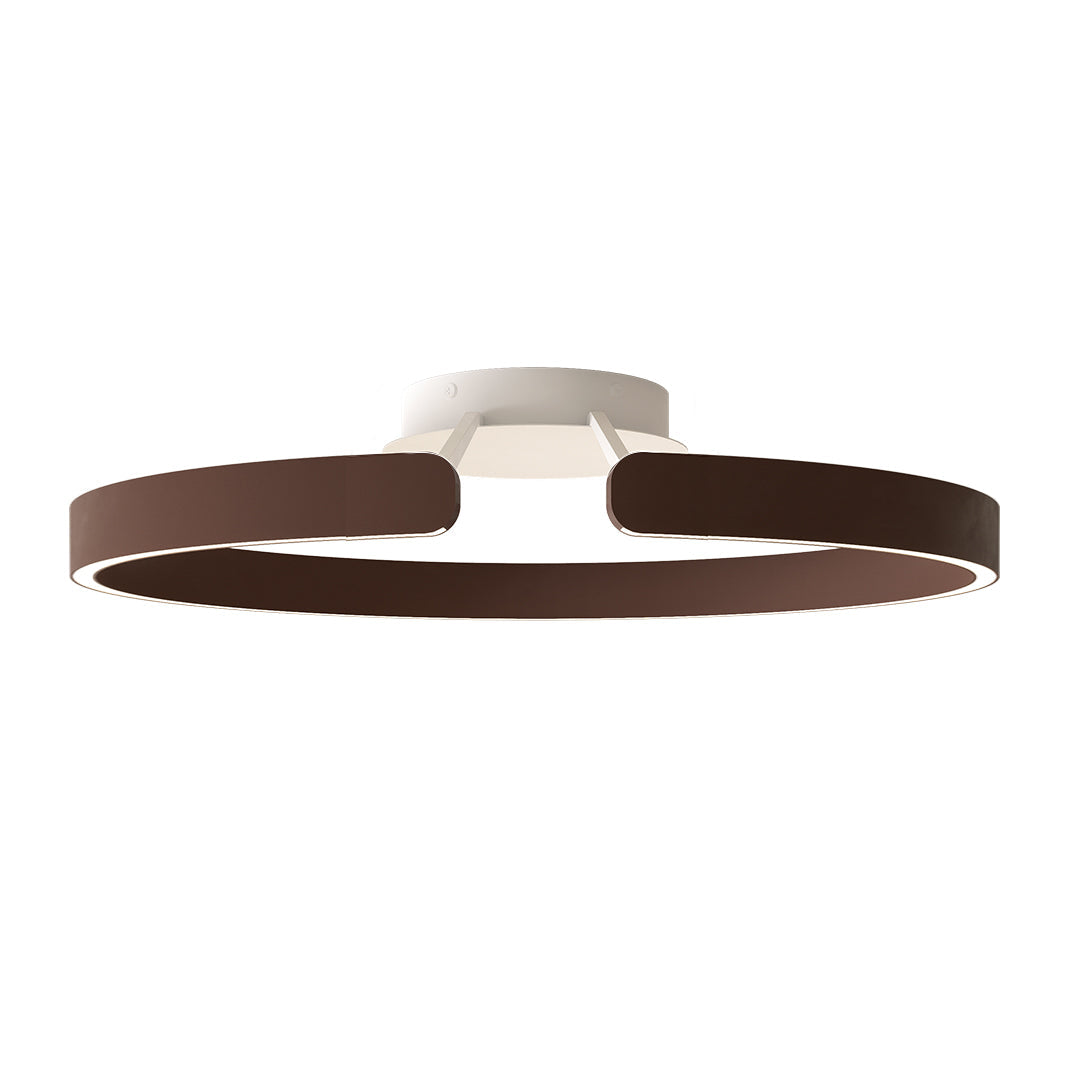 Modern halo flush mount ceiling light with split ring design provides elegant, energy-efficient lighting for contemporary home interiors.