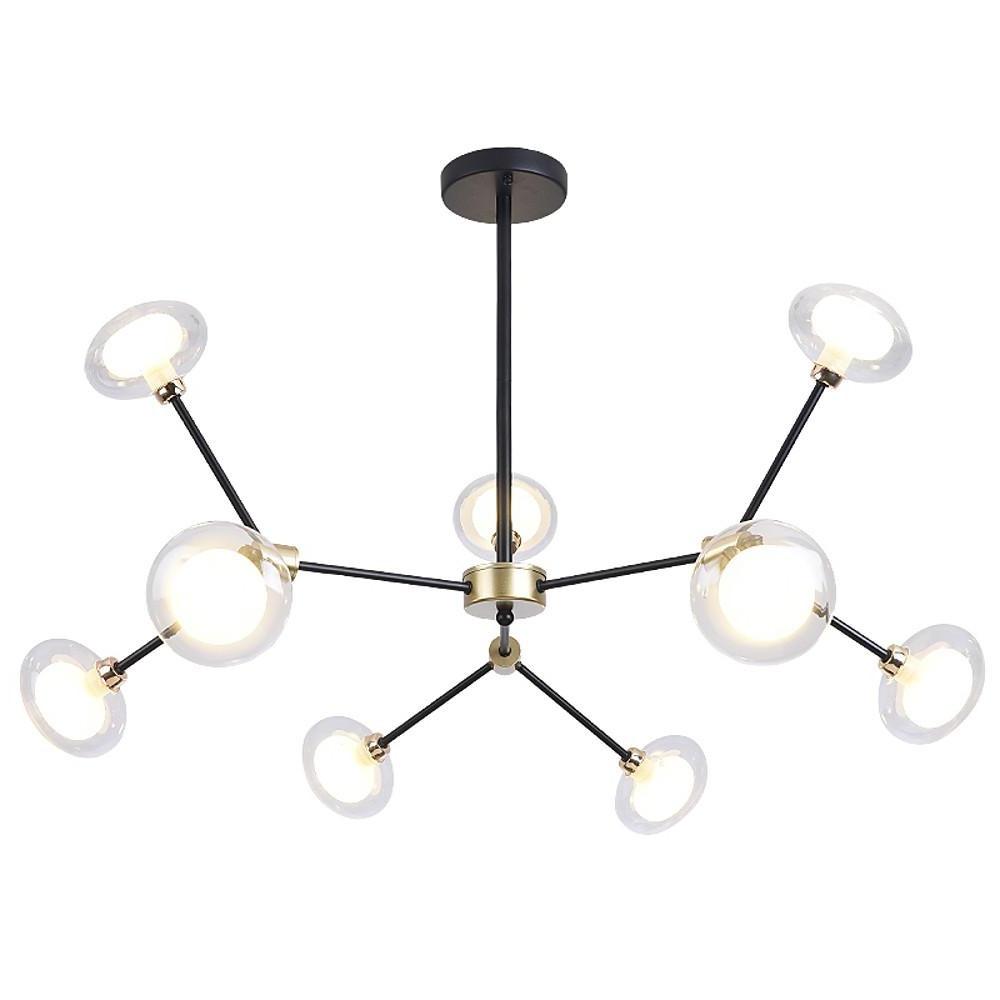 9 - light Glass LED Nordic Sputnik Chandeliers Hanging Ceiling Lights