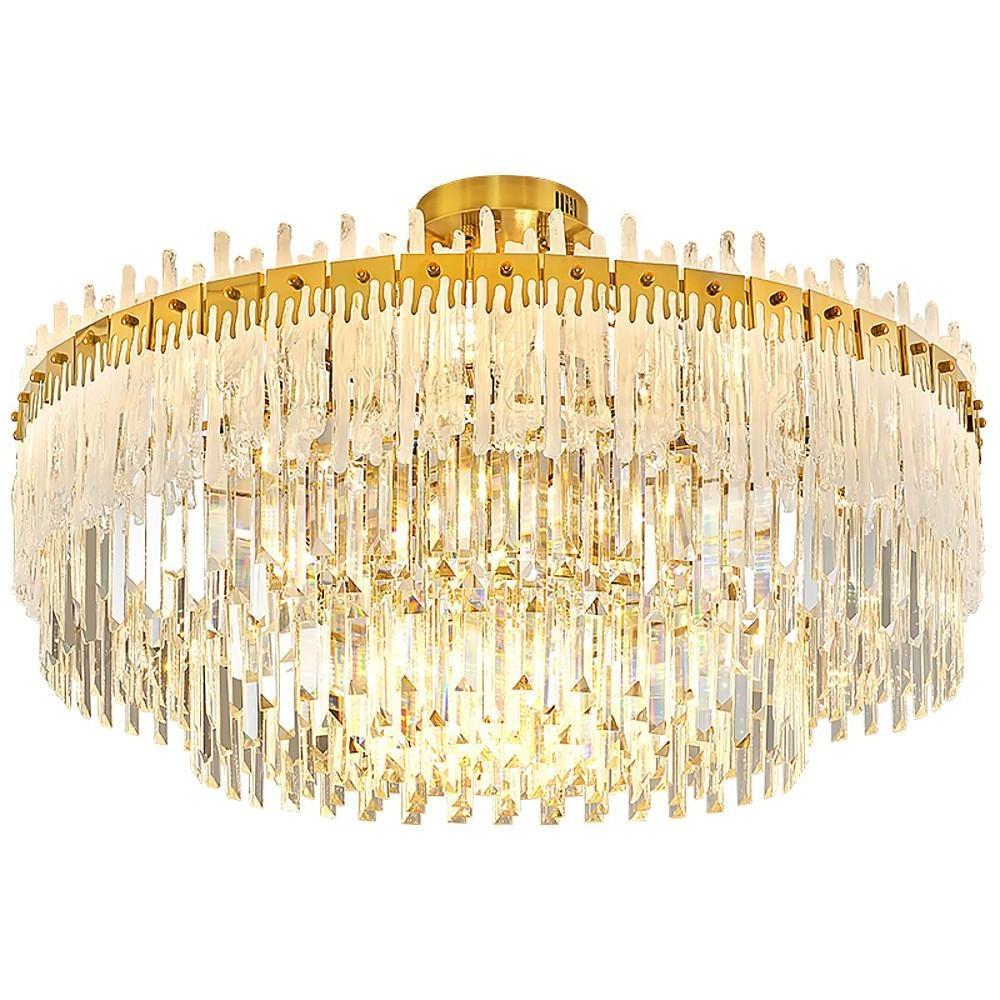 20'' LED 17 12 Bulbs 9-Light Unique Design Pendant Light Nordic Style LED Stainless Steel Crystal Pendant Lights