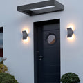 Sleek gray geometric wall light with angular design and modern architectural styling