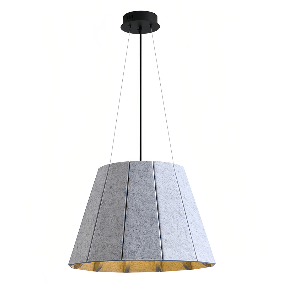 industrial pendant light fixture in grey felt fabric minimalist design