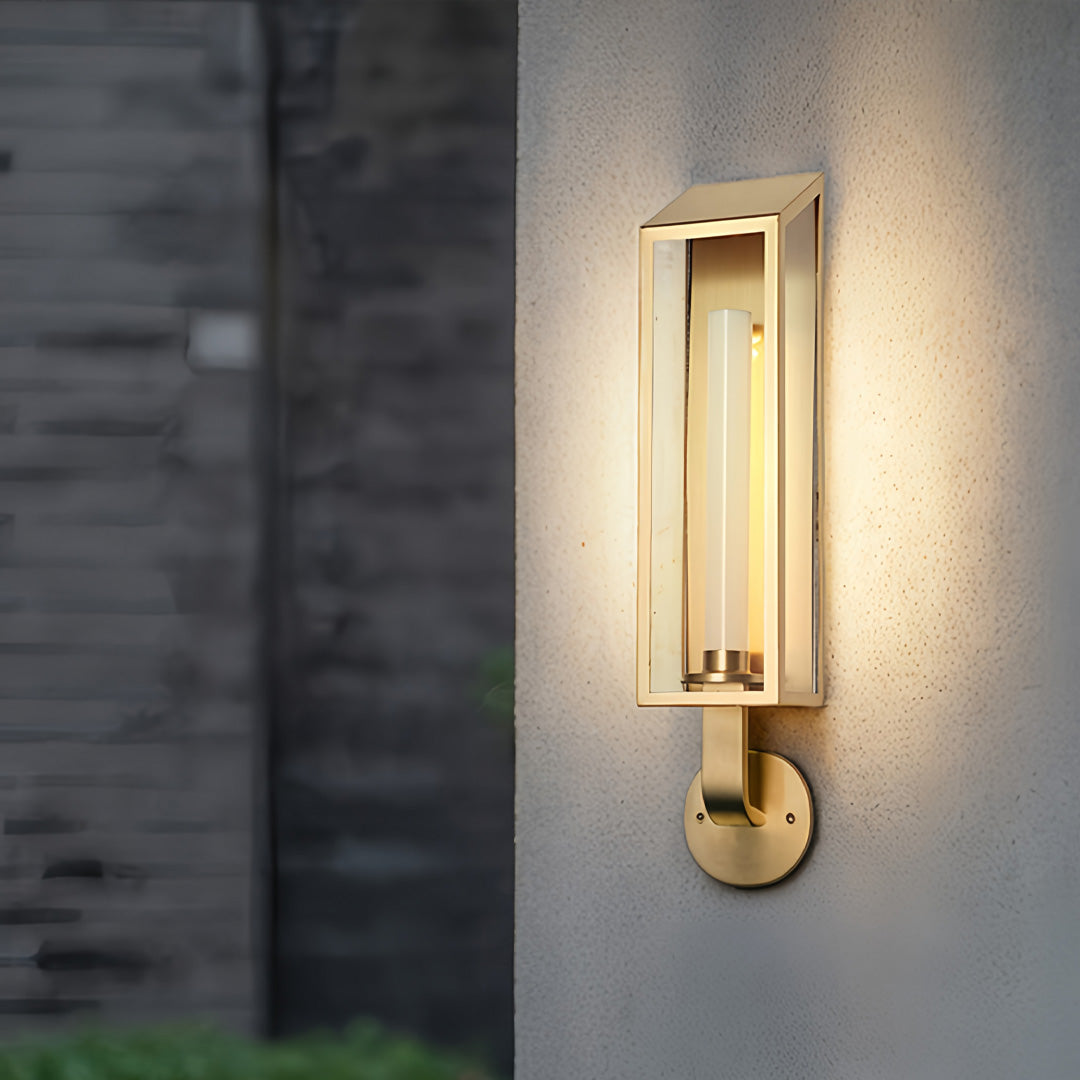 This outdoor wall mount light fixture features a waterproof metal frame, ensuring durability and reliable lighting for all weather conditions.