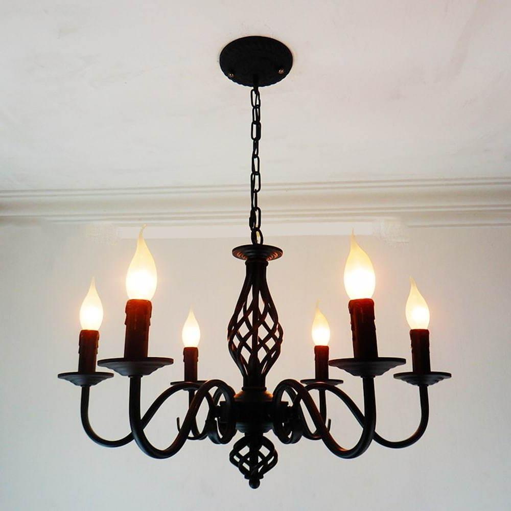 6 Lights Candles - shaped LED Modern Chandeliers Pendant Light Hanging Lamp