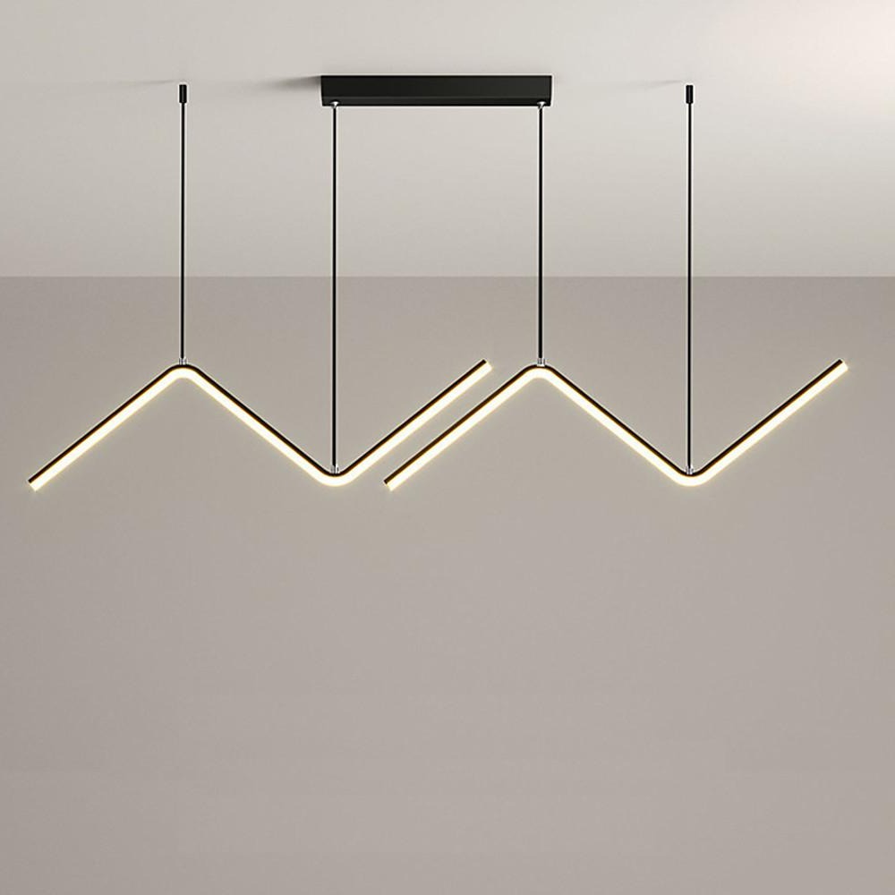 LED 2 - Light Line Design Dimmable Pendant Light Modern Wave Shaped Kitchen Lighting Dining Room Lighting Nordic Minimalist Island Lights
