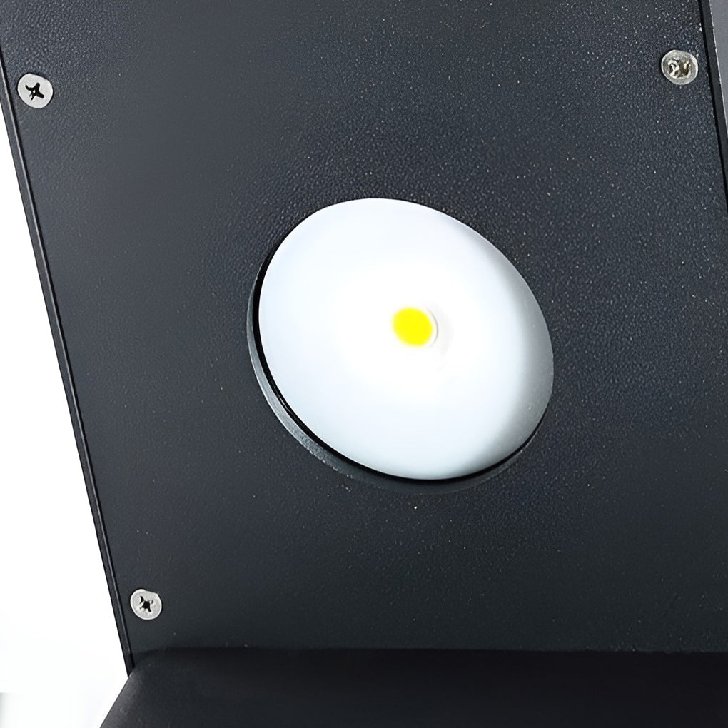 L shaped landscape light with a black design, providing elegant illumination for outdoor spaces.