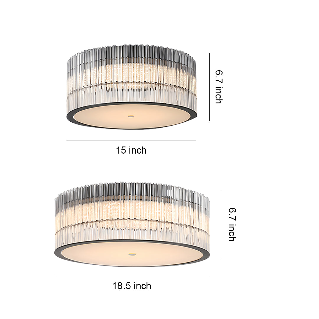 Large sized crystal flush mount ceiling lights with a diameter of 23 inches adding luxury to spacious rooms.