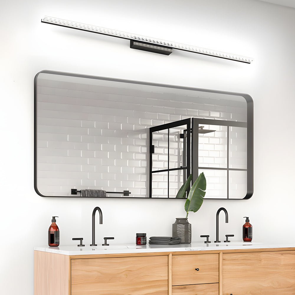 LED Bathroom Vanity Lights with Geometric Acrylic Shade and 3 - Step Dimming