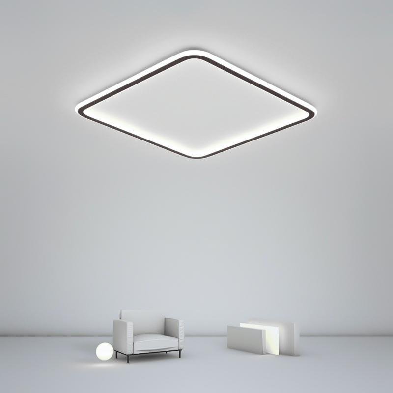 Square LED ceiling light with cool white illumination