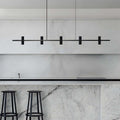 LED Copper Black Stone Linear Island Pendant Light