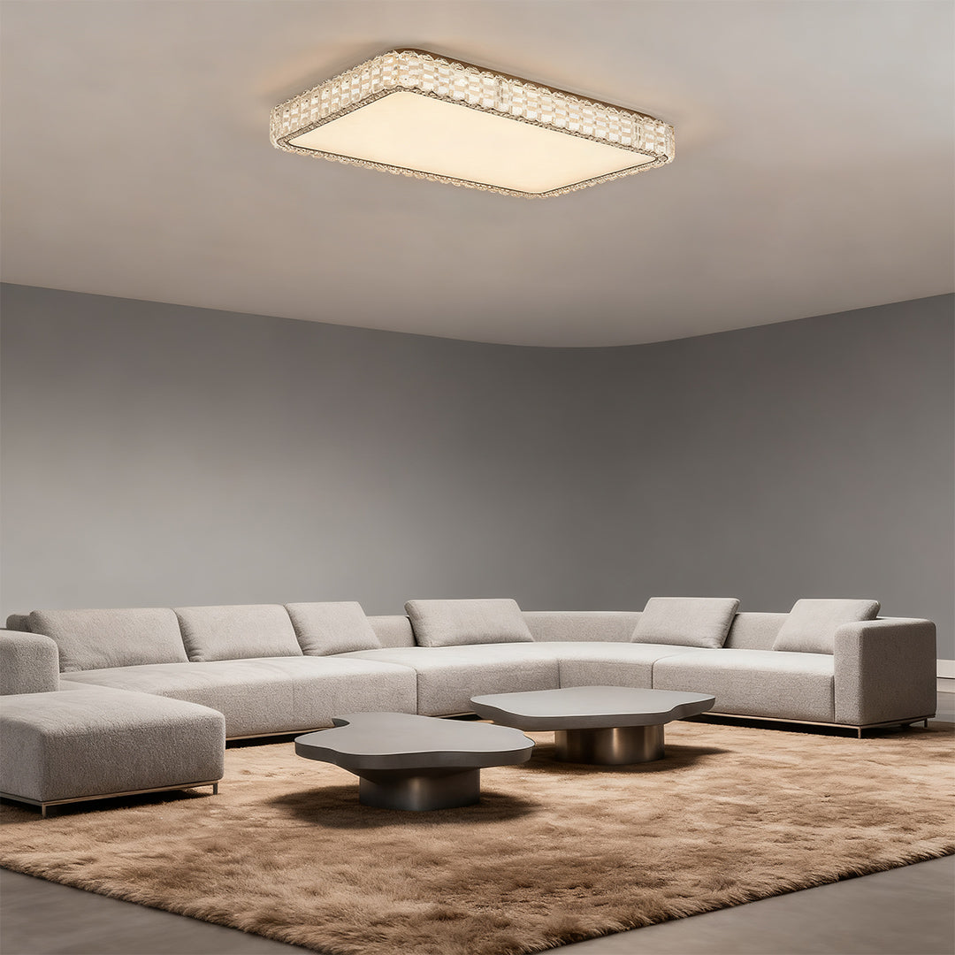 Illuminate your space with led flush mount ceiling light fixtures, combining luxury crystal accents and modern design for elegant, efficient lighting.