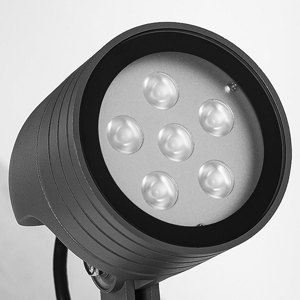Front view of LED landscape spot lights head, showing clustered LED optics for powerful and efficient outdoor lighting.