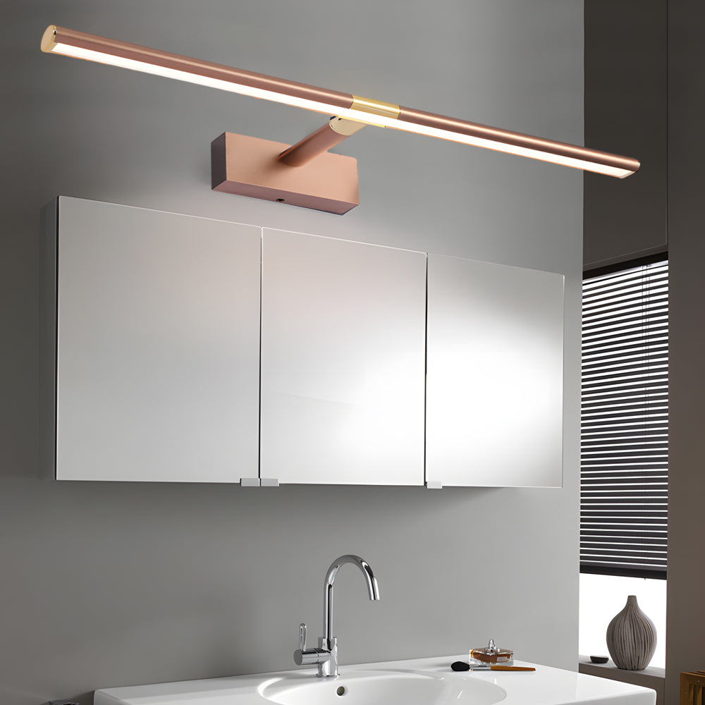 LED vanity lighting design for a contemporary master bathroom.