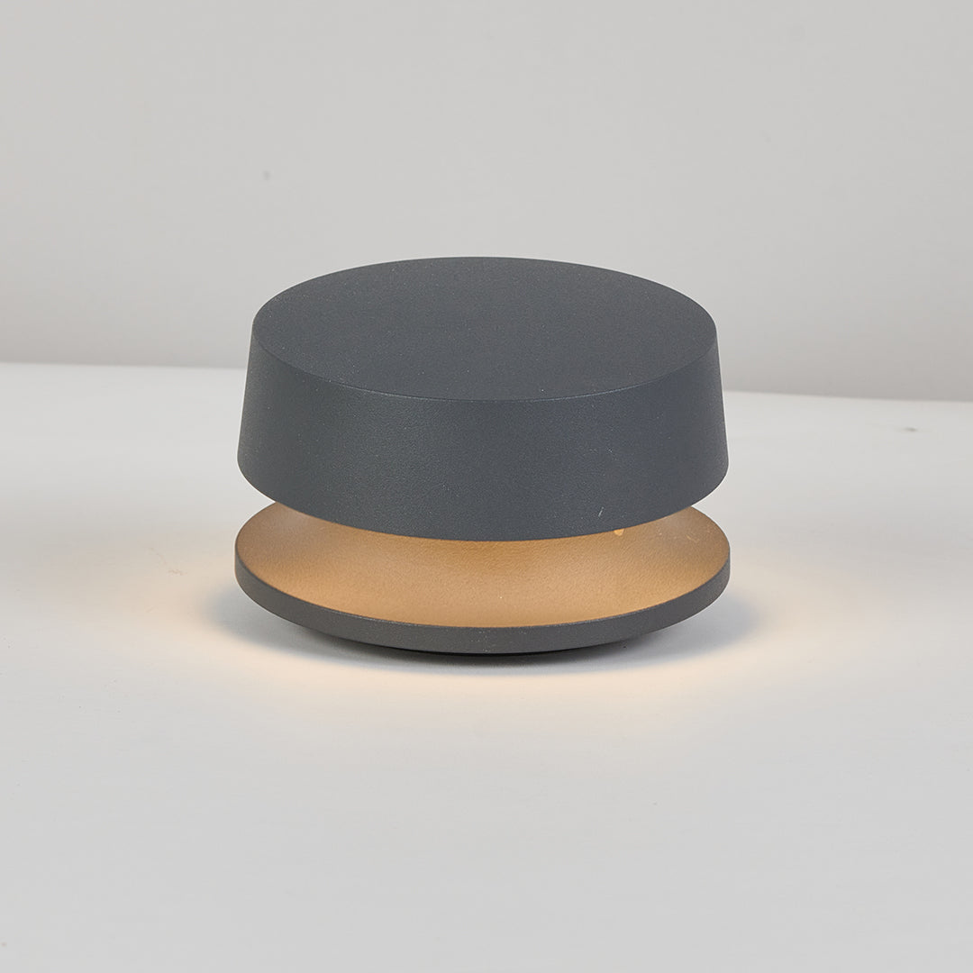 Close up of an LED outdoor landscape lights with textured finish, emphasizing its durable build for exterior use.