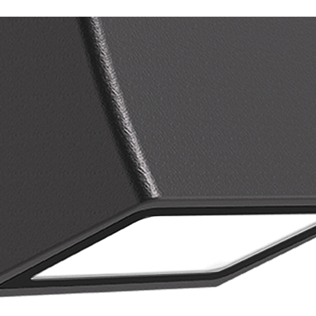LED outdoor wall sconce with a black finish, providing a modern touch to exterior walls.